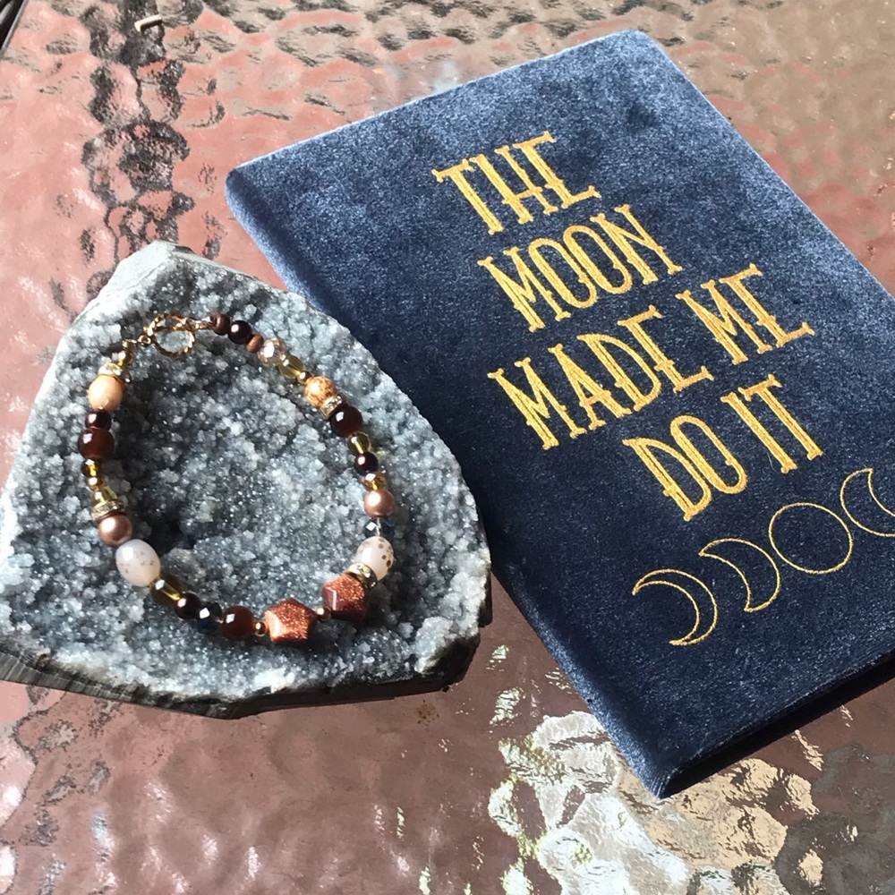 14k gold plated goldstone anklet